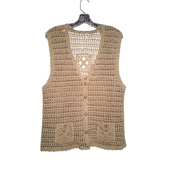 OSFM Vintage Crocket Vest Boho Hippie Desert Witch Southwestern Y2K‎ Nonbinary - Picture 1 of 13